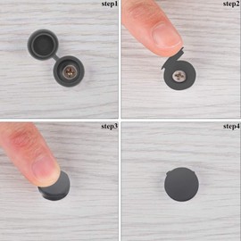 Firtink 200 Pcs Screw Cap, Plastic Hinged Screw Head Covers Screw Cover Caps Snap-on Replacement Screw Decorative Covers, 2 Colors(Grey)
