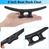 BALAVA 8 Inch Boat Cleats,Electrophoretic Coated Black Dock Cleats, Rope