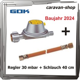 Vehicle Regulator 30 mbar + Hose 40 cm, Caravan, Motorhome, Caravan Regulator Gas