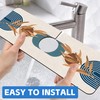 Abstract Blue Minimalistic Sink Faucet Absorbing Mat Sink Splash Guard