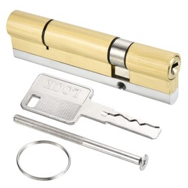PATIKIL 32.5/77.5 (110 mm Total) European Double Lock Cylinder Door Cylinder Lock with 8 Keys for Wooden Doors Aluminium Door