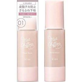 KISS SPF26 PA++ Matte Chiffon UV Moist Base 01 Light, One Tone, Bright Natural Color, 1.3 oz (37 g) to Prevent Shine and Crinkle