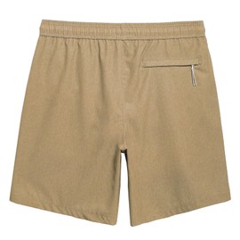 MaaMgic Mens Stretch Swim Shorts 9 inch Swim Trunks Quick Dry Bathing Suits with Mesh Lining,Khaki,Large