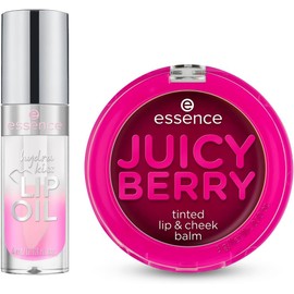essence - Pack Bálsamo Tinte para Labios y Mejillas 3 g + Aceite Labial Hydra Kiss 4 ml, Hidratación, Brillo y Color Natural (Kiss From A Rose)