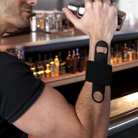 WineOp 2 Packs Slim Flat Speed Beer Bottle Opener for Bartenders, Kitchen, Bar, Restaurant, Home Party Use | 7 Inches Stainless Steel Heavy Duty and Pocket Size (Silver and Black)