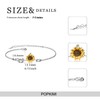 POPKIMI Sunflower Bracelet Sunflower Gifts for Women S925 Sterling Silver