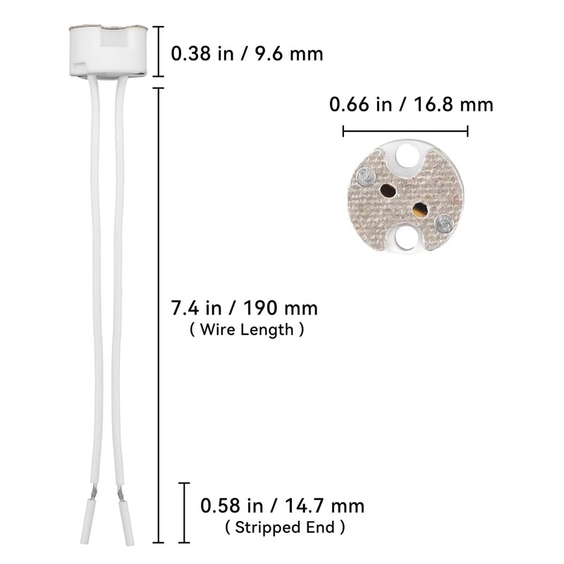 MDCGPower 10 Pack LED MR16 Socket, GU5.3 Socket, LED Halogen