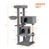 Adeco 52.7in Multi-Level Cat Tree Tower for Indoor Cats with
