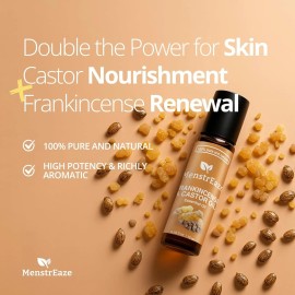 Frankincense and Castor Essential Oil Roll On, 100% Pure and Natural Castor Oil