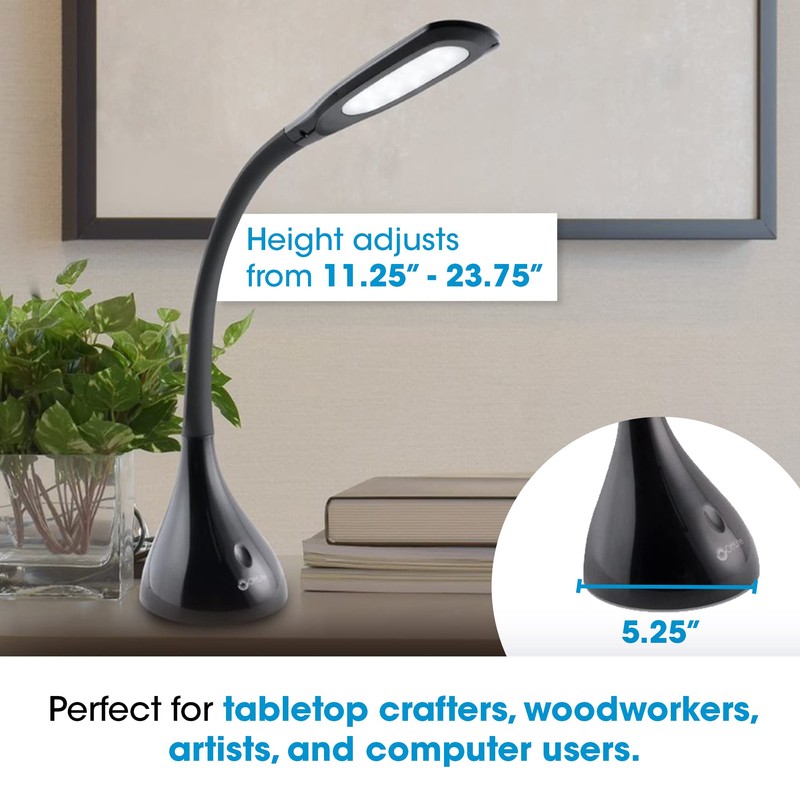 OttLite Creative Curves LED Desk Lamp with Adjustable Neck -