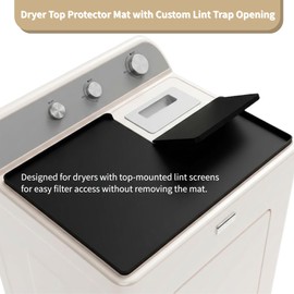 Nyoria Dryer Top Protector Mat with Lint Trap Hole Cut Out, 26" x 17.75"