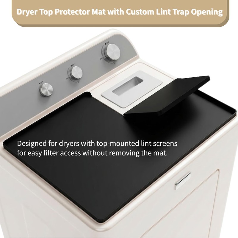 Nyoria Dryer Top Protector Mat with Lint Trap Hole Cut