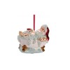 Gift Company Hanging Santa in the Bathtub, White/Light Blue