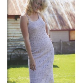 Louet Larissa Halter Dress Louet Knitting Pattern Euroflax sizes 30-40 Plain & Ruffled