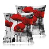 Swono Poppy Flower Set of 2 Square 18x18 Inch Throw