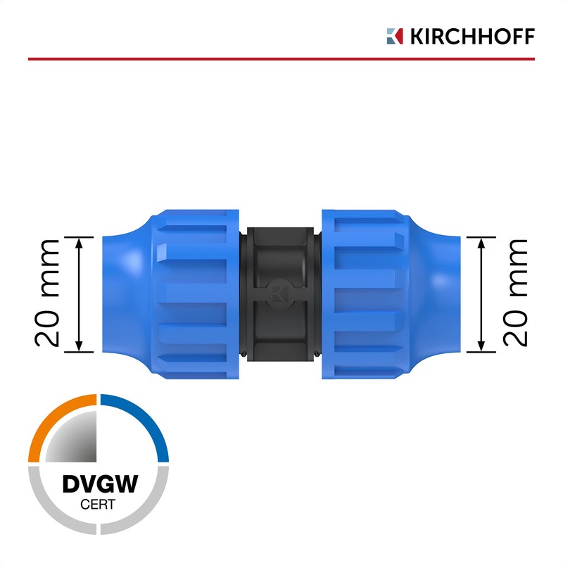 Kirchhoff Fitting Connector Plastic 20 x 20 mm for HDPE