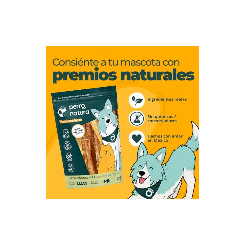 Premios - Tendones de Res Libre Pastoreo - Masticable 100%