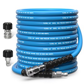 TUTULUCK 3/8" Pressure Washer Hose 100ft – 4800 PSI Commercial-Grade Steel Braided Heavy Duty Power Washer Hose for Hot & Cold Water, with 2 M22 14mm Adapters