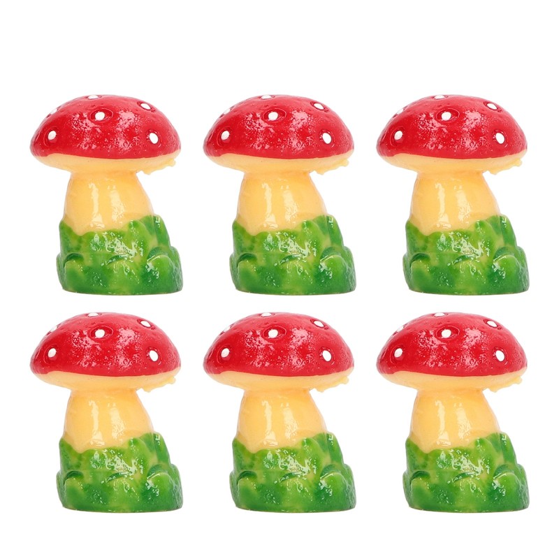 30pcs Dollhouse Mushroom Figurine Cute DIY Resin Micro Landscape Garden