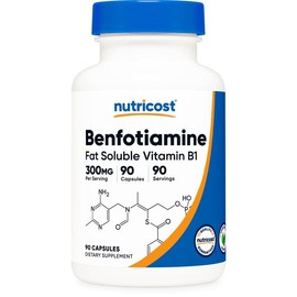 Nutricost Benfotiamine 300mg, 90 Capsules - Gluten Free, Non-GMO, and Vegetarian Friendly