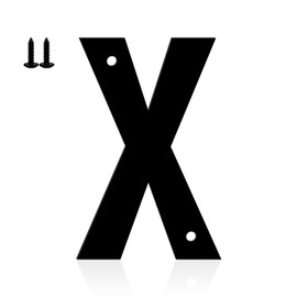 Ya_chtttwo Metal House Numbers,8" Black Metal Modern Door Garden Mailbox Apartments Outside Farm Decorative Letters House Numbers with Nail Kit Visibility Signage(Black-X)