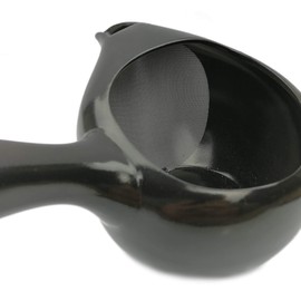 Kyusu Japanese One-Handed Teapot with Tea Strainer 350 ml, Ceramic Kyusu Side Handle Teapot, Ideal for Green Tea Preparation, Tea Instructor Black