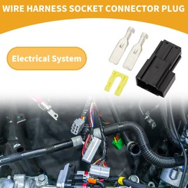 Partuto 1 Set 9.5mm Series Universal Wire Harness Socket Connector Plug - Car RV Truck Female Wire Terminal Connector Waterproof - Plastic Black 2 Pin