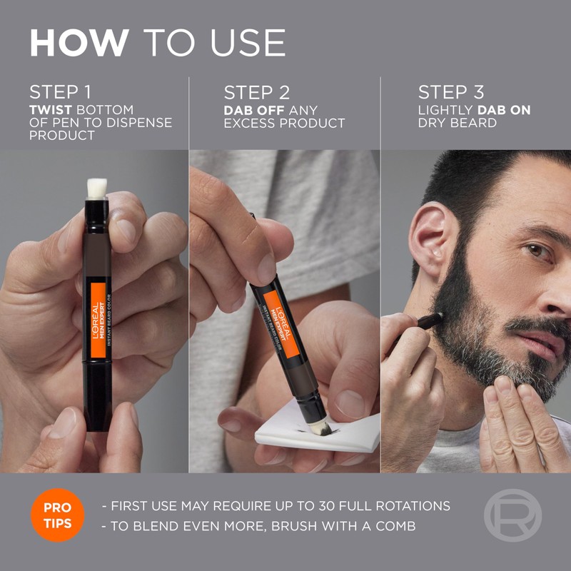 L'Oreal Paris Men Expert Instant Temporary Beard Color, Beard Filler