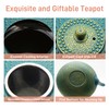 Cast Iron Teapot,SECHUDO Tea Kettle Coated with Enameled Interior for