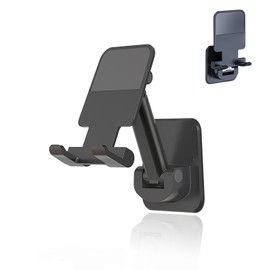 Generic Wall Mount Cell Phone Tablet Holder, Adjustable Extendable Stand for Bathroom Shower Kitchen Treadmill - Black