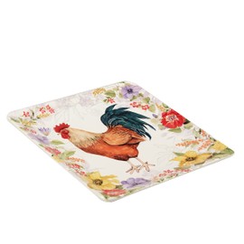 Certified International Floral Rooster Square Platter 12.5", Large, Multicolor