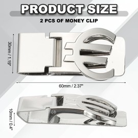 PATIKIL 2 Pcs Stainless Steel Money Clip, Metal Slim Wallet Clip for Men Money Holder Minimalist Front Pocket Wallet for Credit Card Business Card