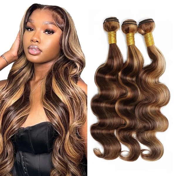 Highlight Body Wave Bundles P4/27 Human Hair Bundles 18 20