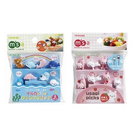 Torune Mama's assist Food Picks Bento Lunch Accessories Picks - 8-Piece Sea Animals 8-Piece Rabbit Set