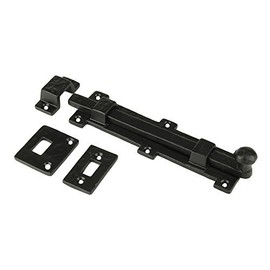 Door Sliding Bolt & Latches, 8 x 2 Inches with 3 Gate Latch, Barrel Bolt Iron Black Powder Coat Finish, Security Slide Lock For Doors Gates Cabinet