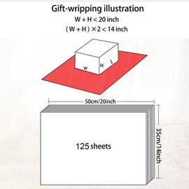 Bobobag 125 Sheets 20"X14" Red Tissue Paper Bulk for Gift Bags Wrapping Paper,Christmas Weddings Birthday Showers Arts Craft Party Favor Decoration