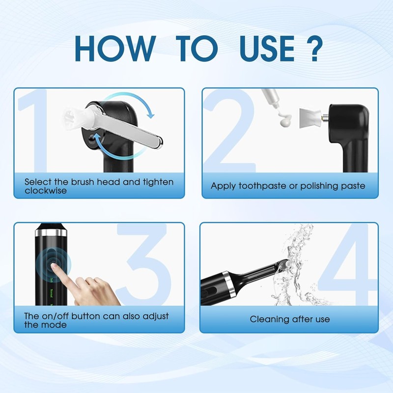 Electric Teeth Whitening Tools Plaque Tartar Polishing Cleaning Kit with