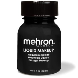 Mehron Makeup Liquid Makeup | Face Paint and Body Paint Perfect for Halloween, Cosplay I Air Brush Compatible (1 oz) (BLACK)