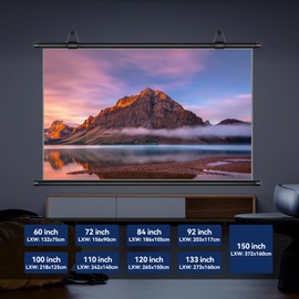 XIAOHUI Premium Portable Outdoor Projector Screen, 120 Inch, 16:9 Aspect Ratio, High Definition Display, 100% Polyester Projector Screen