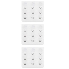 Lansonee 3 Pcs Women Comfortable Bra Strap Extenders Extensions Elastic Extender Set 3 Hooks (White)