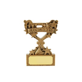 SilverTrophy: Congrats Gift Award - Proud of You, Congratulations, Well Done, New Job, New Home, Passing Exams, Driving Test, New Baby, Engagement, Winner, Gold Mini Trophy Award Engraving Plate