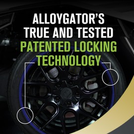 AlloyGator Blue Rim Protector for Car Wheels (Fits 12-24" Wheel Diameter) - Pack of 4 Premium Alloy Wheel Protector to Avoid Scratches & Scuffs - Adhesive Free Curb Rash Rim Protectors