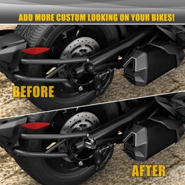 Sresk Rear Axle Nut Cover Caps for Spyder RT Parts, Pair Aluminum Axle Caps Fit for Cam-Am Spyder 2008-Later RT, F3, GS/RS, ST All Models Accessories (Black)