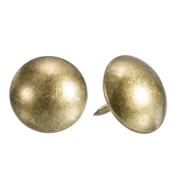 uxcell Upholstery Tacks Nail Pins Furniture, 100Pcs 16x16mm Thumb Tack Pins Assortment Kit Carbon Steel for Home Sofa DIY Decorative Nail Heads Nails, Yellow Bronze