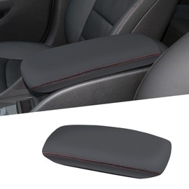 QianBao Compatible with Armrest Box Center Console Cover for Chevy Malibu 2016 2017 2018 2019 2020 2021 2022 2023 2024 Microfiber Leather Red Line
