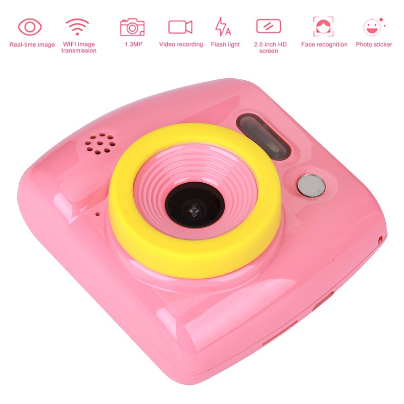 V5 2in Screen 1.3MP Mini Children Kid Camera Pink with
