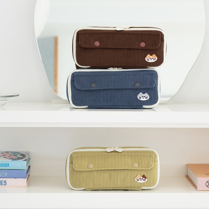 Romane Brunch Brother Mogli Corduroy Pencil Case Pen Pouch Mustard