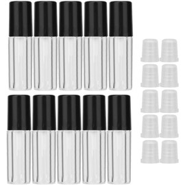 10 Unids 1.5ML Mini Clear Mini Lip Gloss Tube Contenedores de bálsamo labial vacíos con tapa negra para muestras de lápiz labial Aceites esenciales