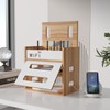 Wooden Router Shelf, Desktop WiFi Router Storage Box Modem Rack,