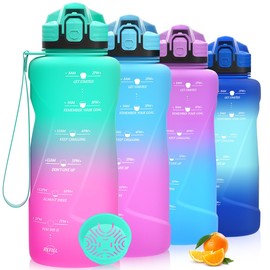 Niggeey Sports Water Bottle 500 ml, 700 ml, 1 L, 1.5 L, 2 L Drinking Bottle Children Leak-Proof, BPA-Free Tritan Motivational Water Bottle with Time Marking, Sports Bottle for Children, School,